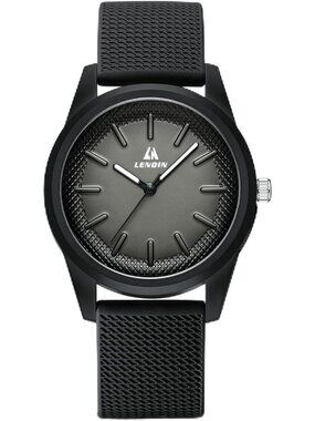 Men's All Black Classic Waterproof Rubber Buckle Analog Quartz Luxury Watch